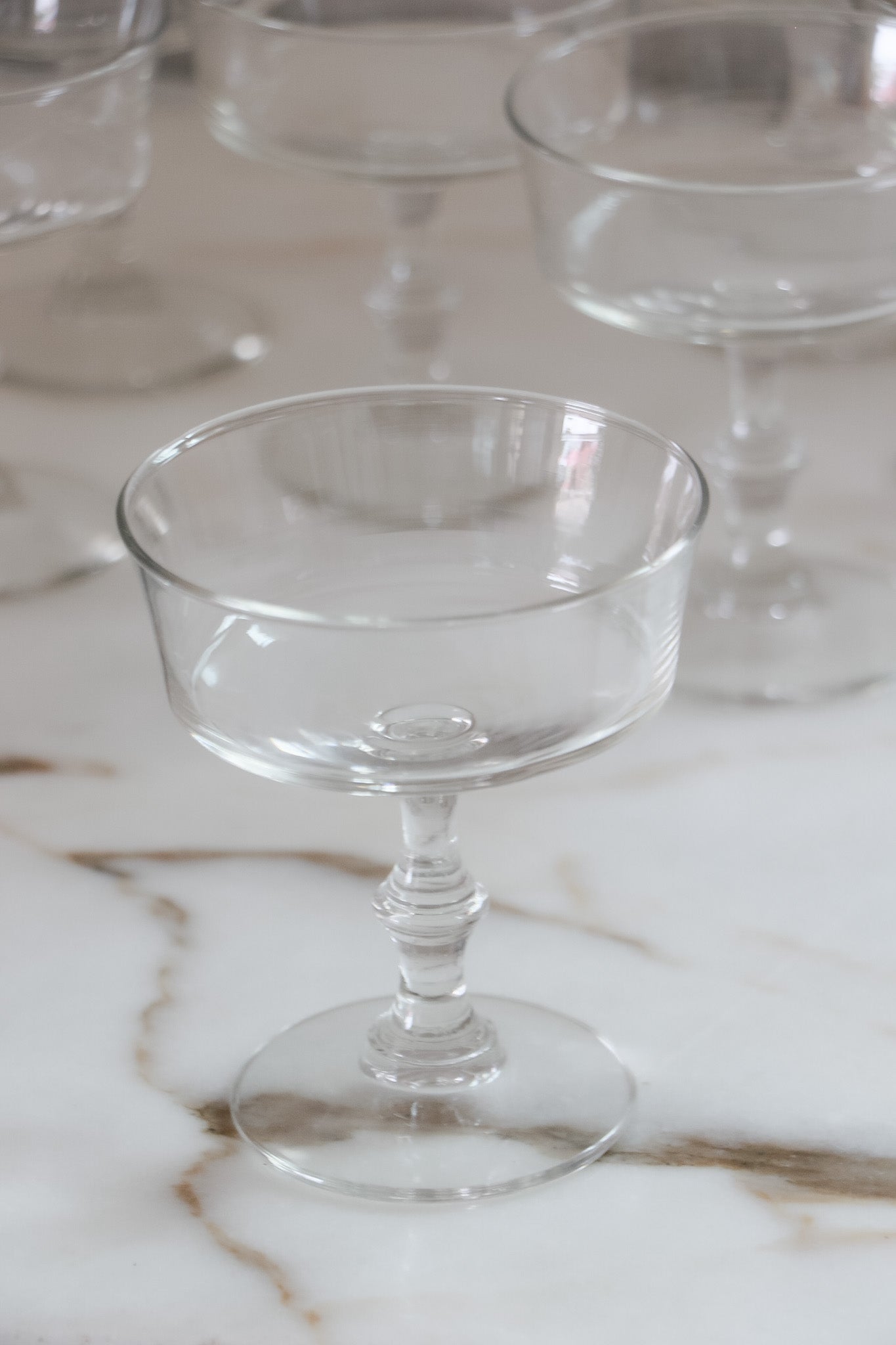 Set of 10 Vintage Champagne Coupe Glasses