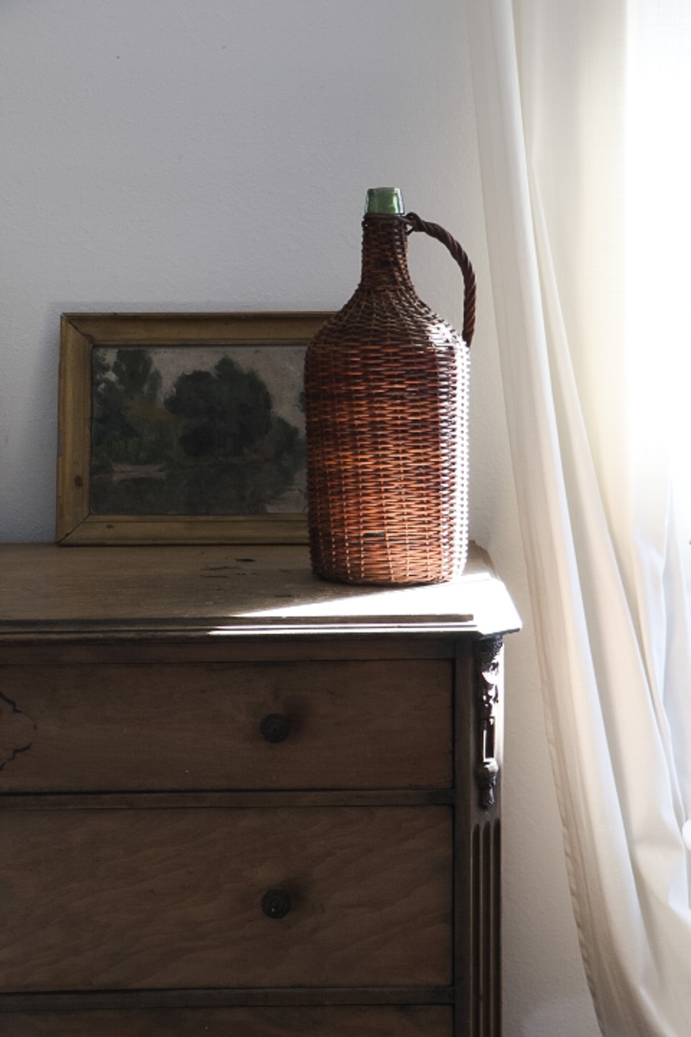 Vintage Wicker Jug