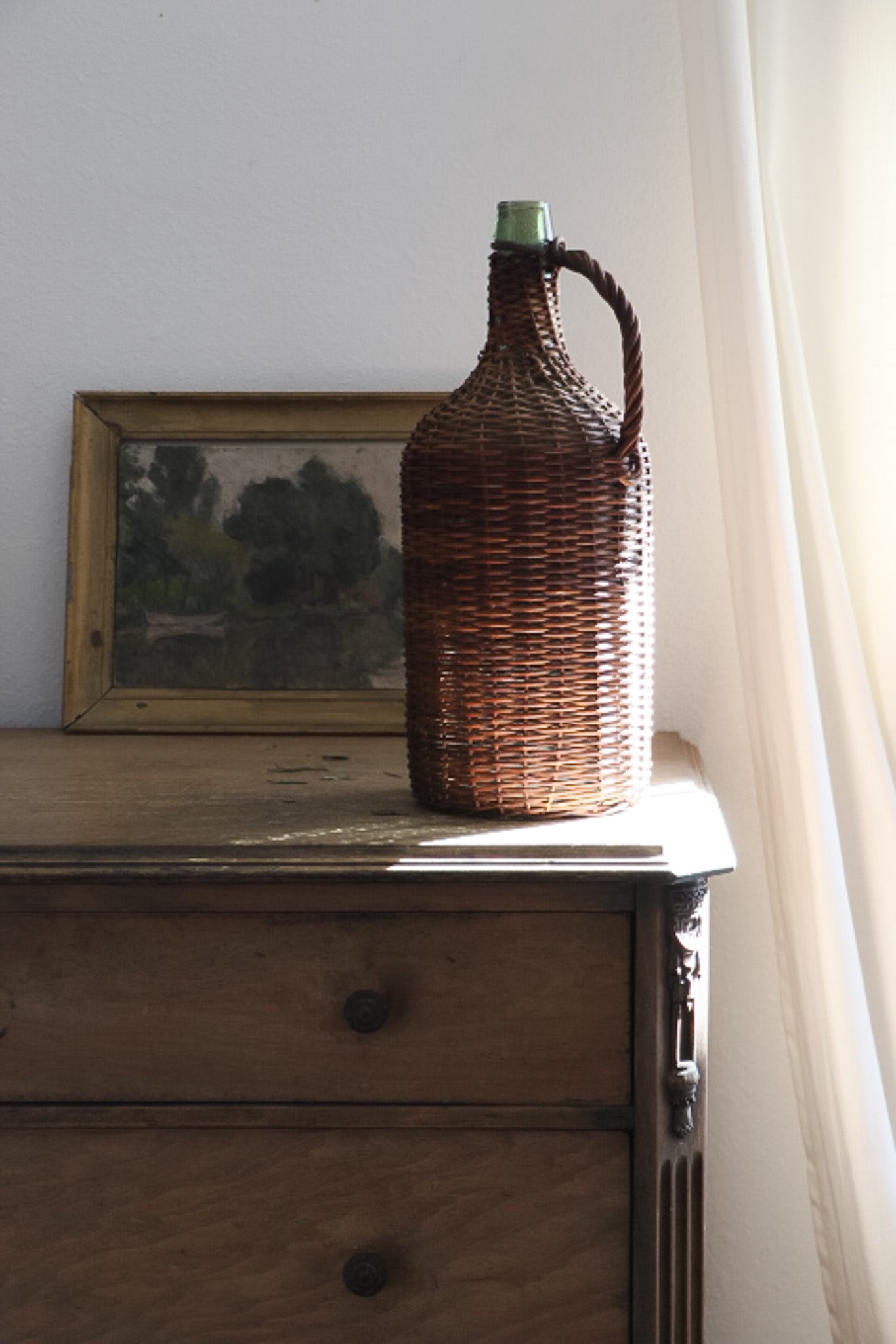 Vintage Wicker Jug