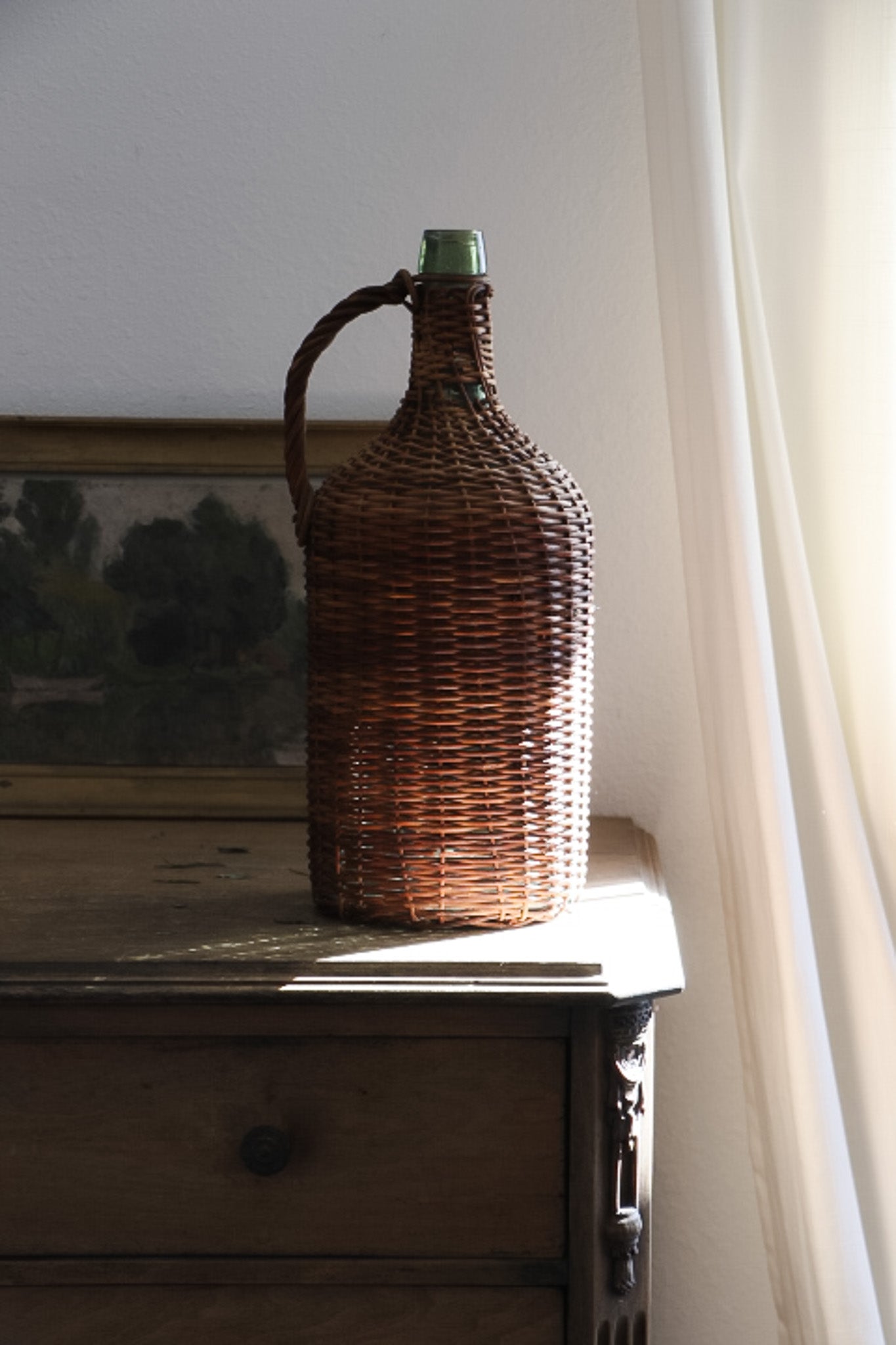 Vintage Wicker Jug