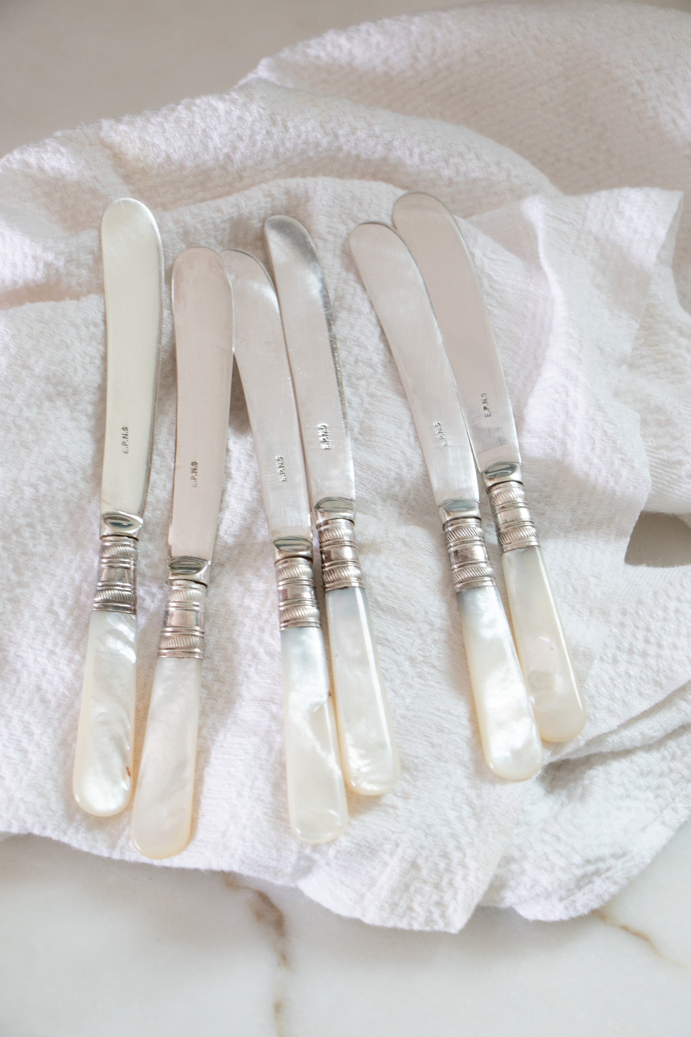 Vintage Mother of Pearl Knives Set