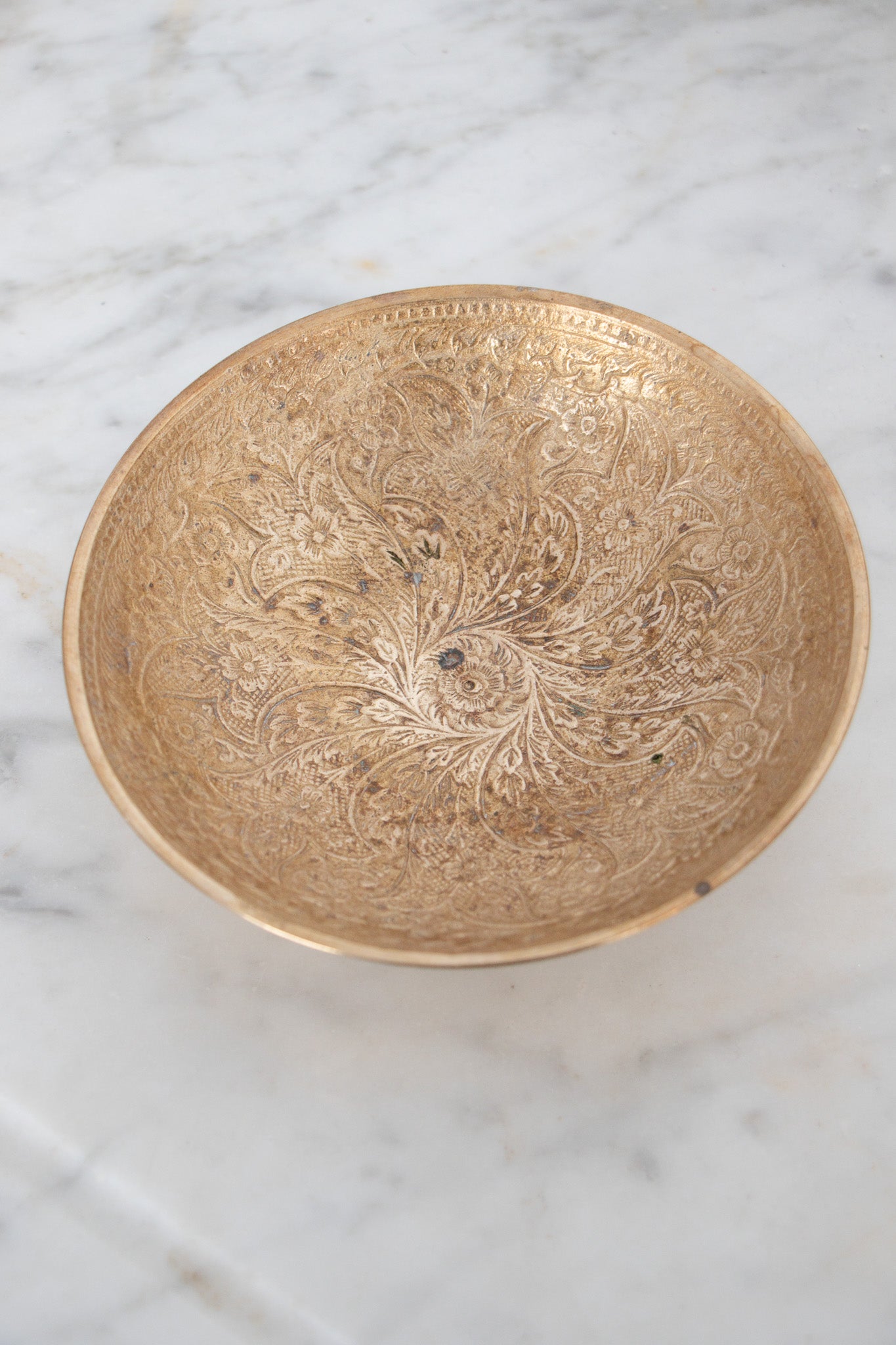 Vintage Brass Footed Bowl Tray