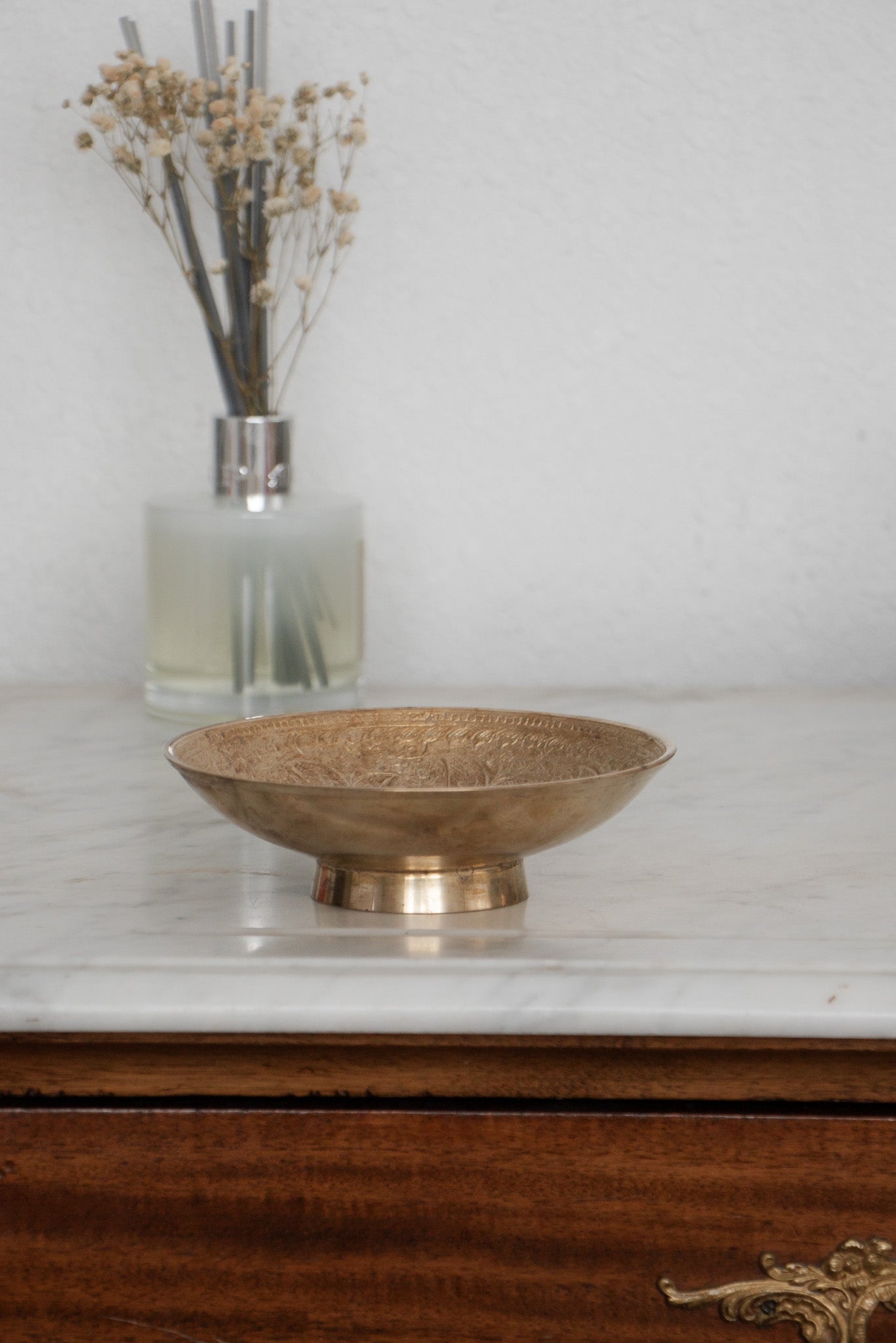 Vintage Brass Footed Bowl Tray