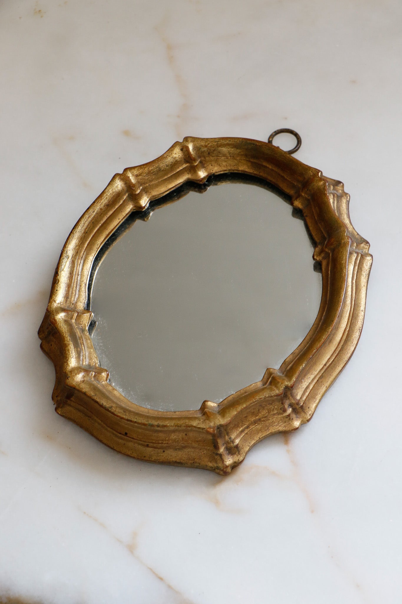 Italian Borghese Gold Gilt Oval Mirror