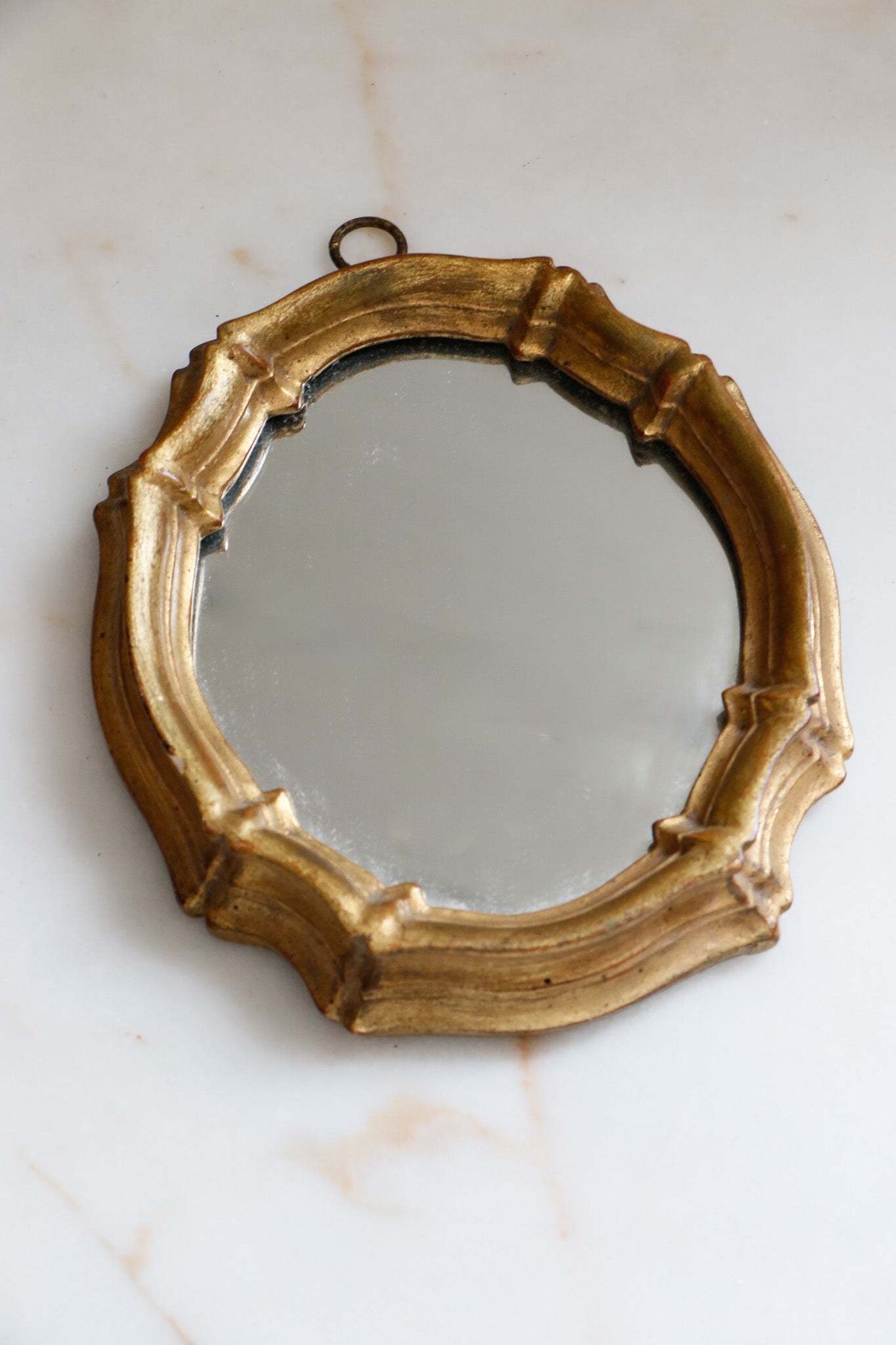 Italian Borghese Gold Gilt Oval Mirror