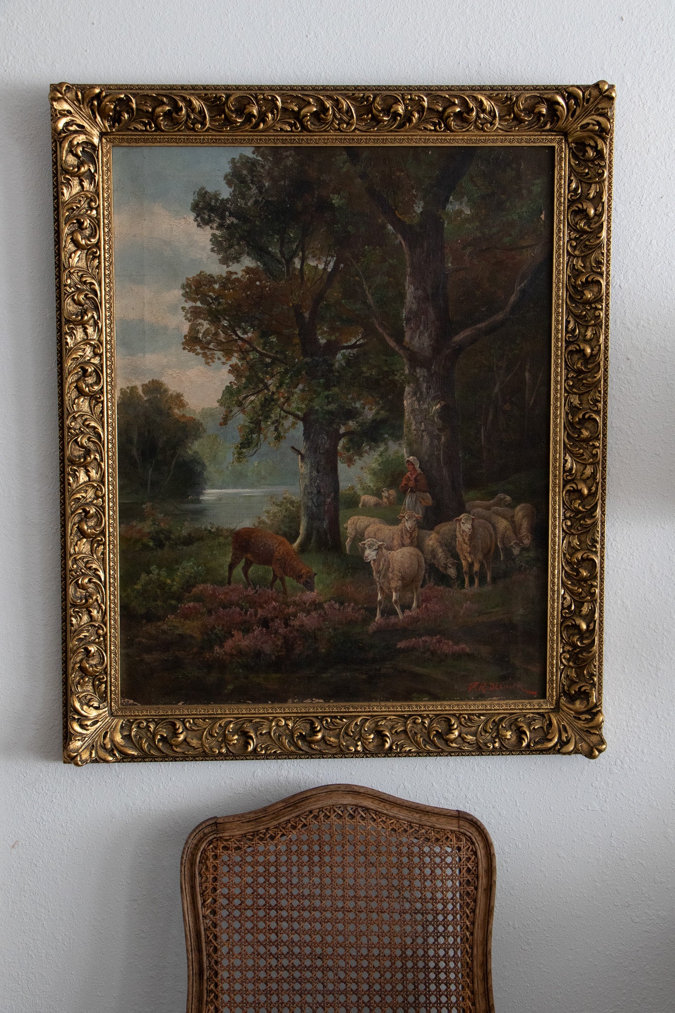 Large Framed Antique Painting