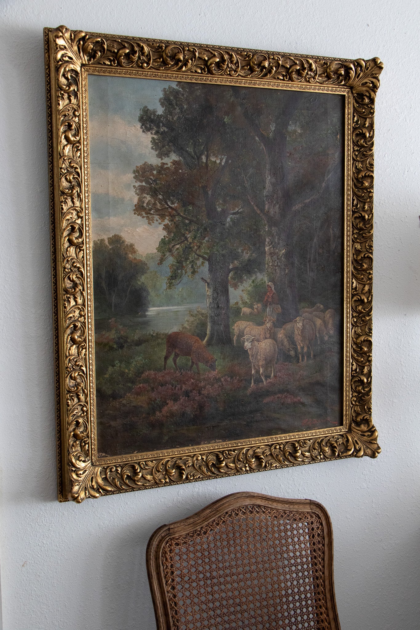 Large Framed Antique Painting