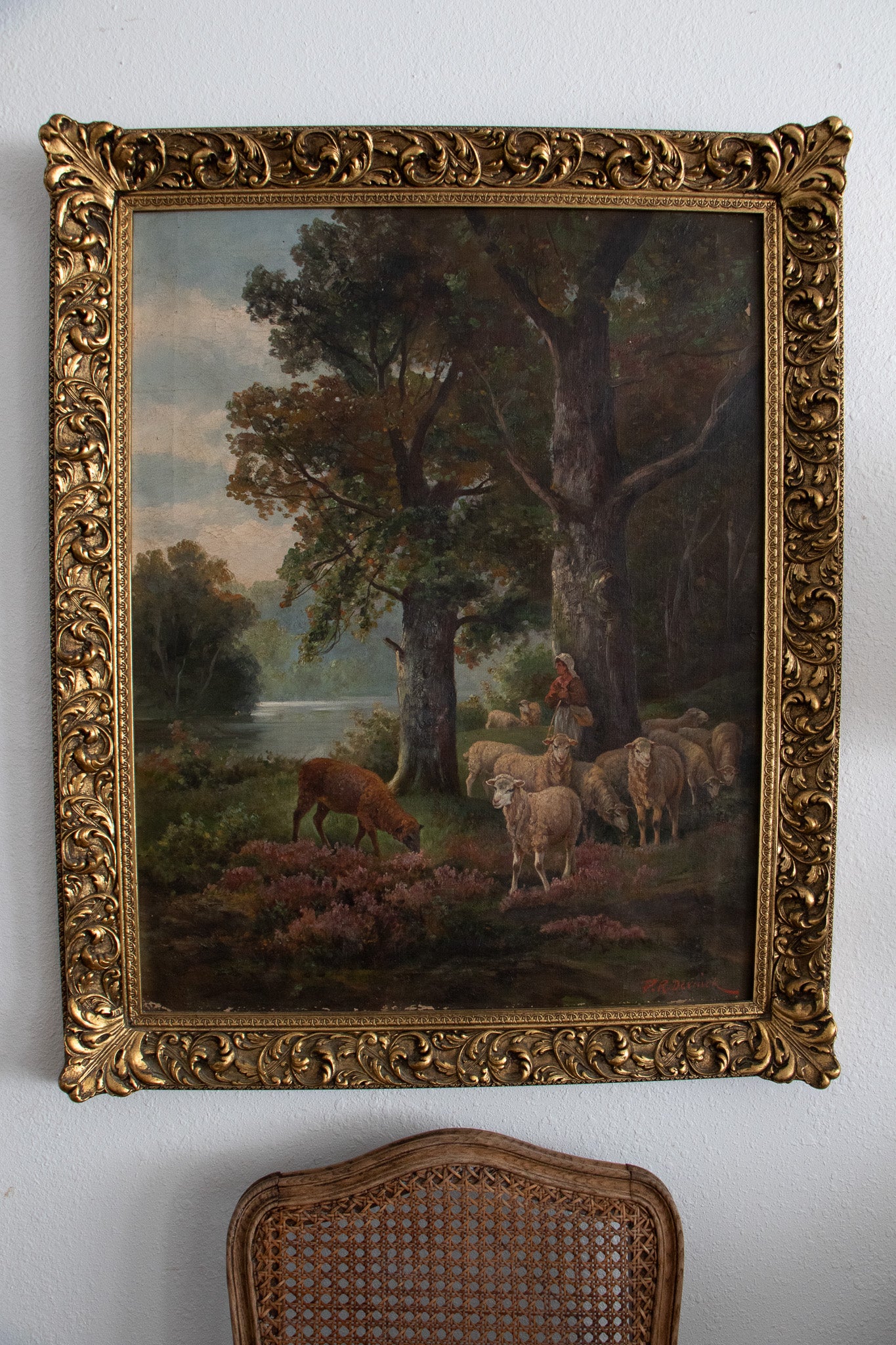 Large Framed Antique Painting
