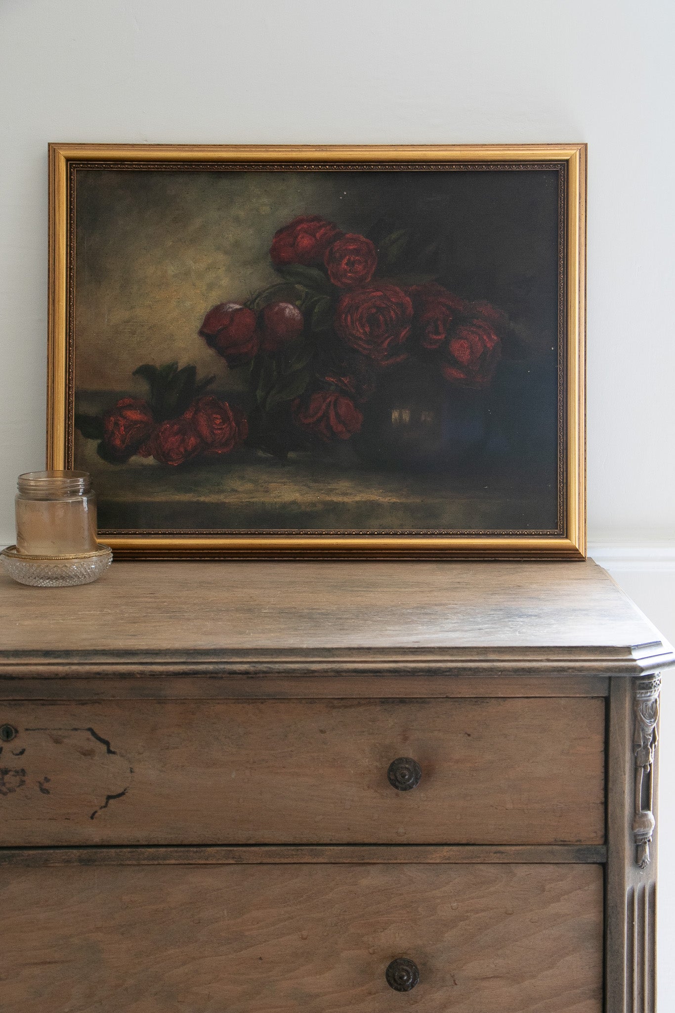 Vintage Rose Still Life Painting
