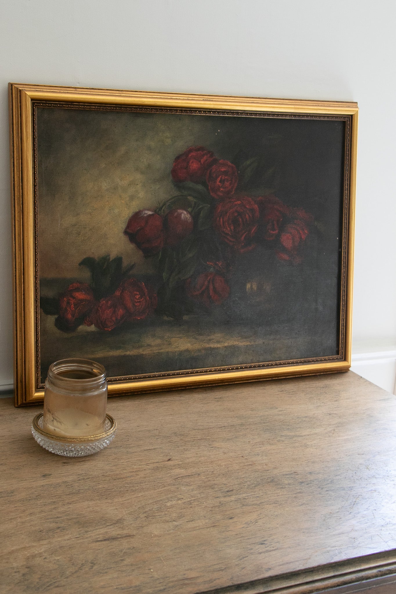 Vintage Rose Still Life Painting