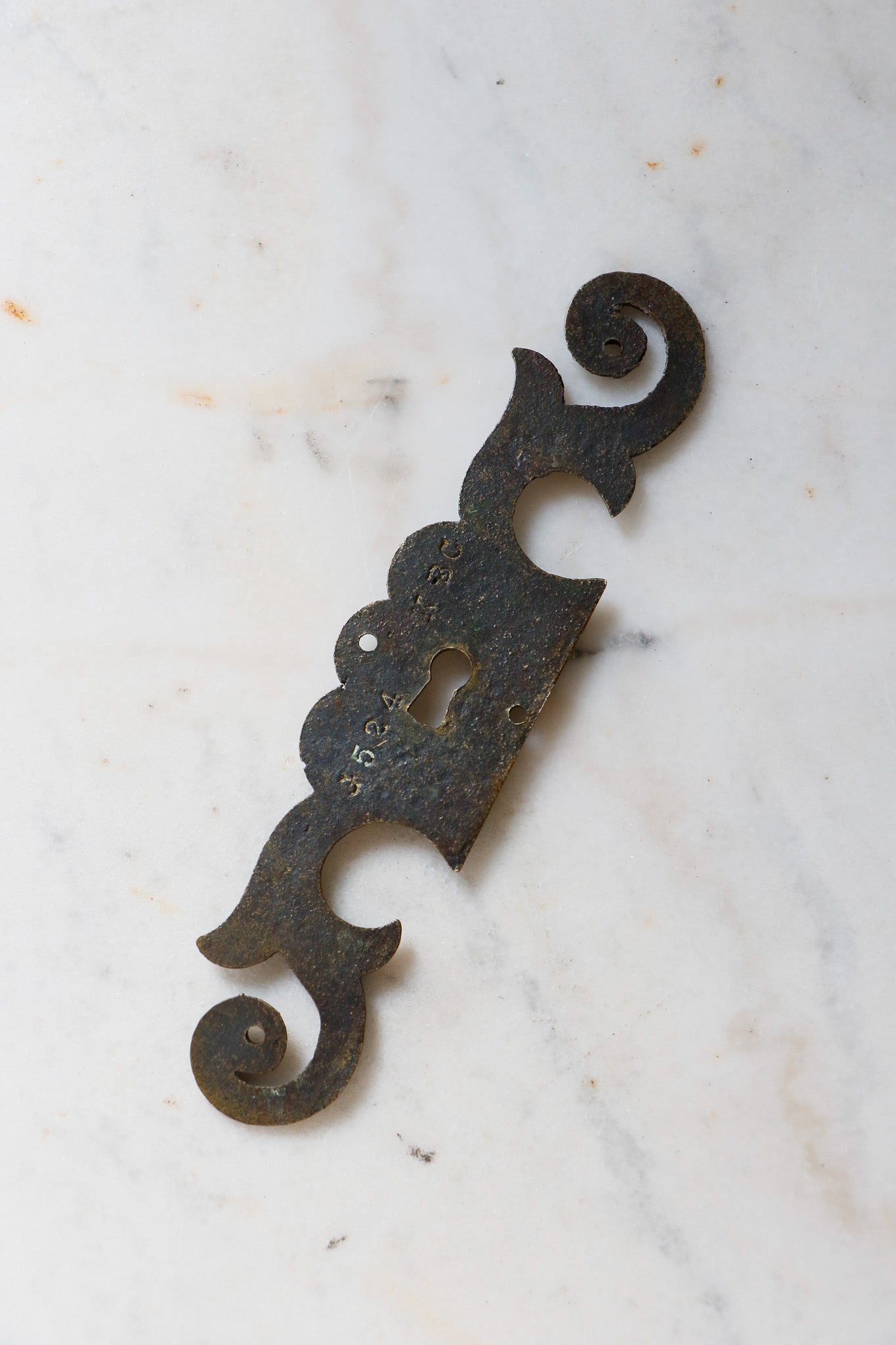 Vintage Brass Scroll Design Keyhole
