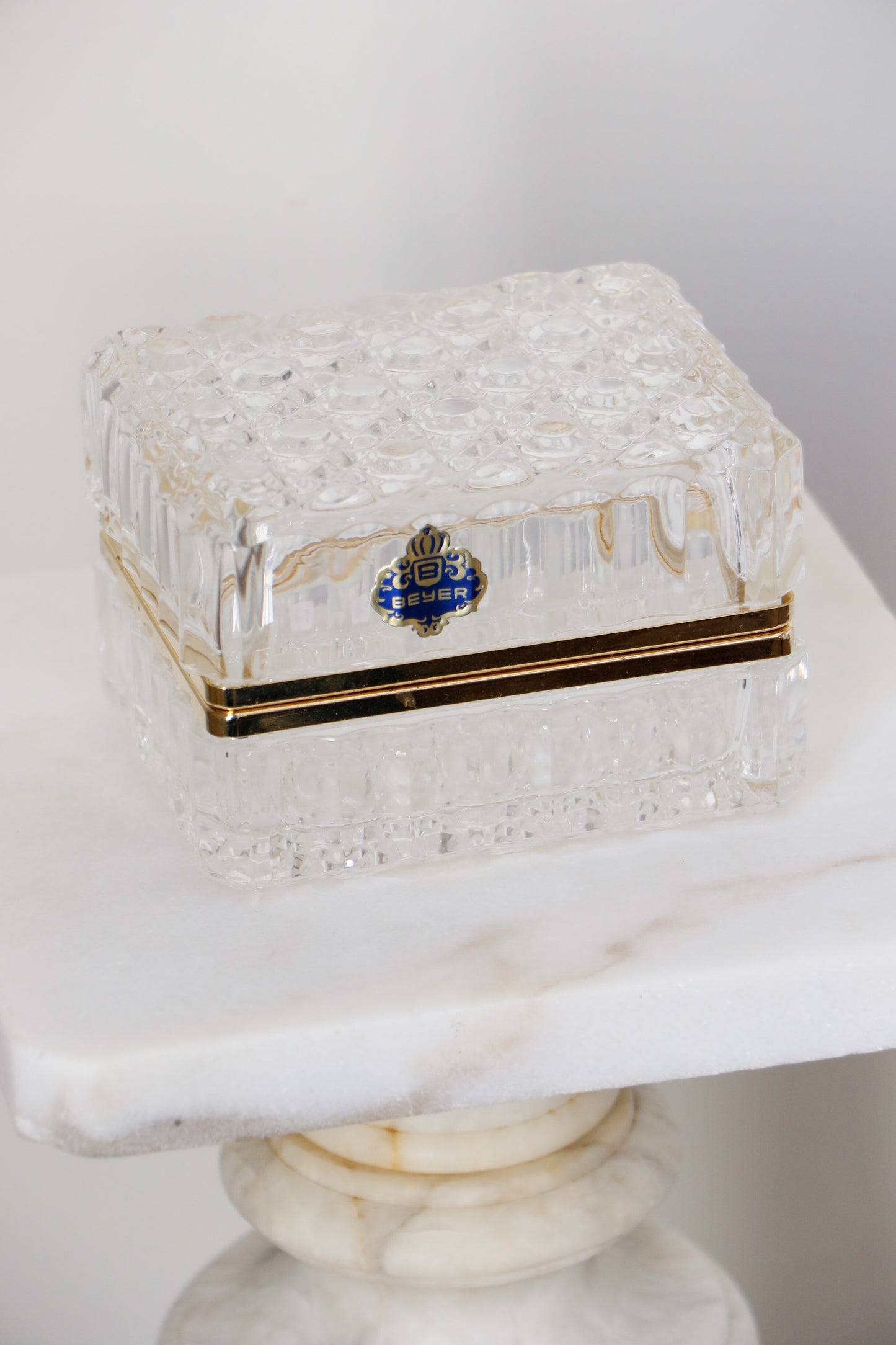 Vintage Beyer Crystal Trinket Box