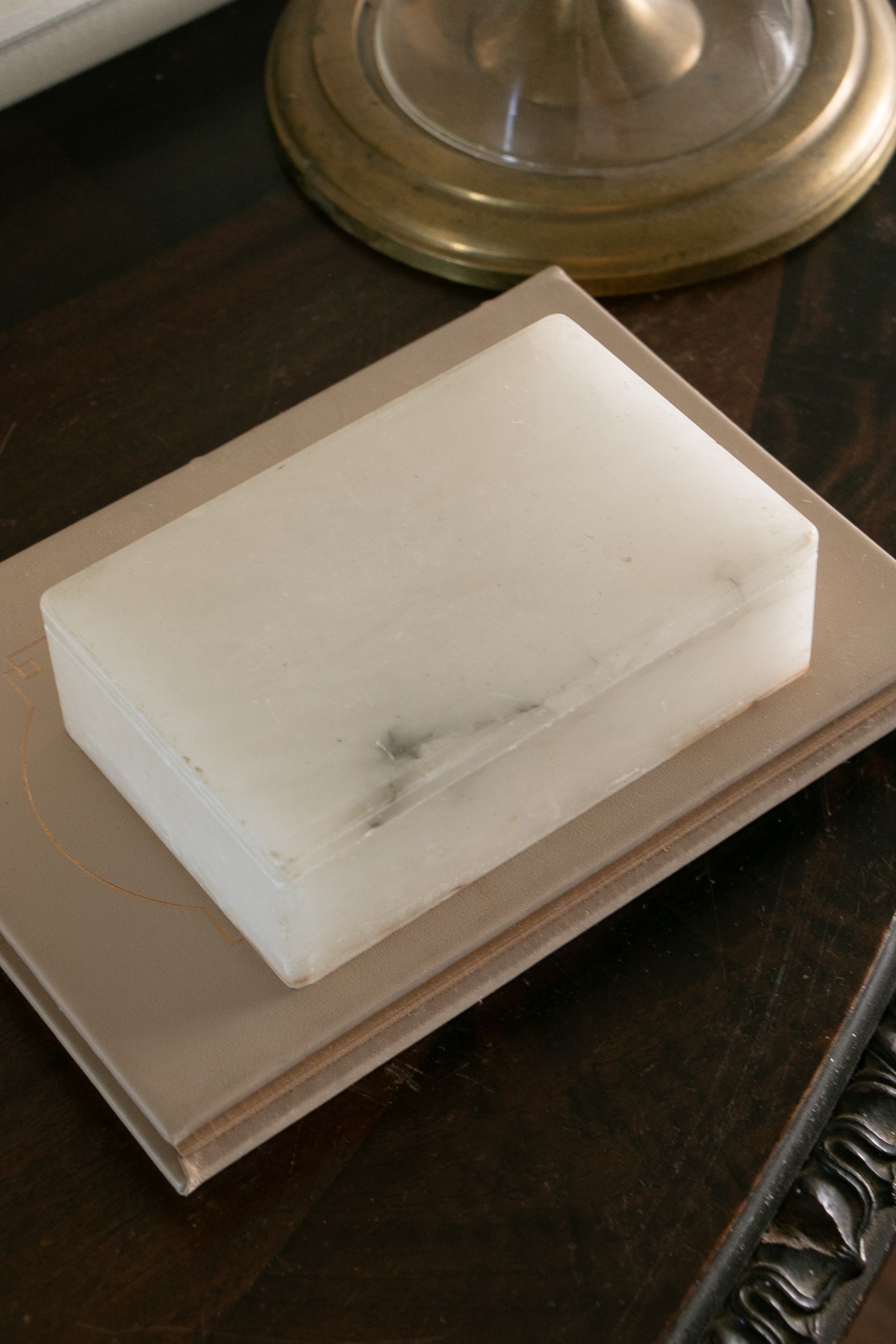 Vintage Alabaster Trinket Box