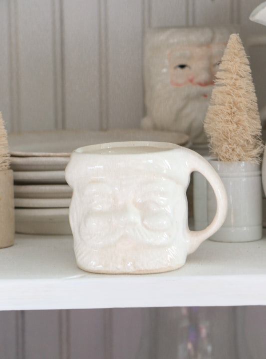 Vintage White Santa Mug