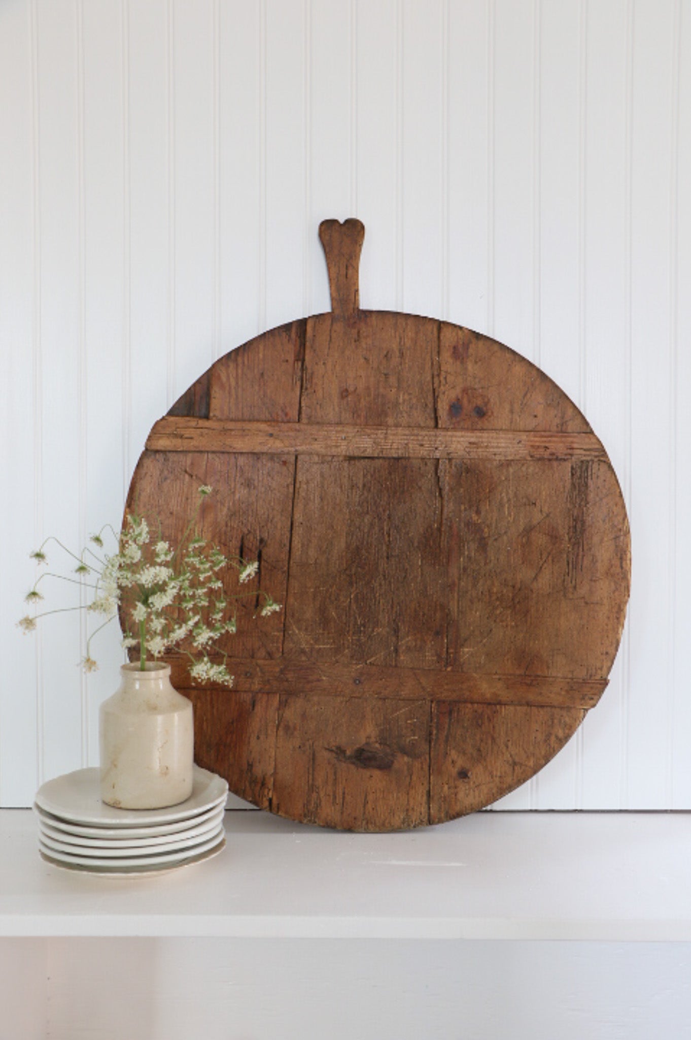 Antique Round Bread Board