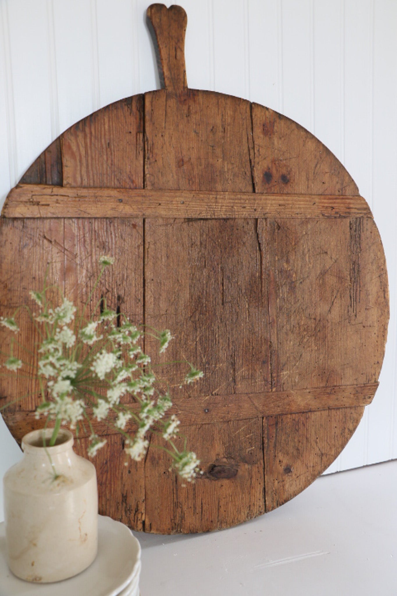 Antique Round Bread Board