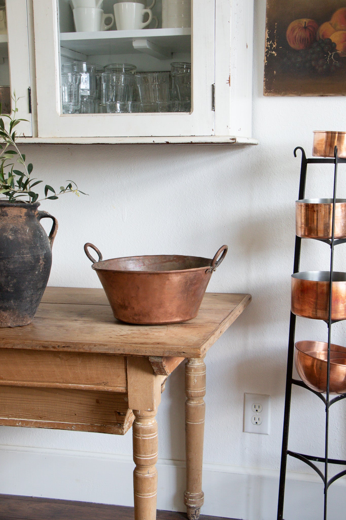 Antique Copper Jam Pot