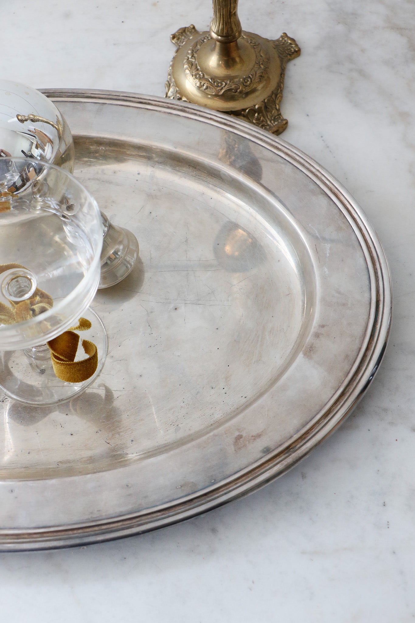 Vintage Silver Plated Serving Tray