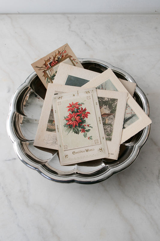 Vintage Silver Plate Scalloped Footed Tray