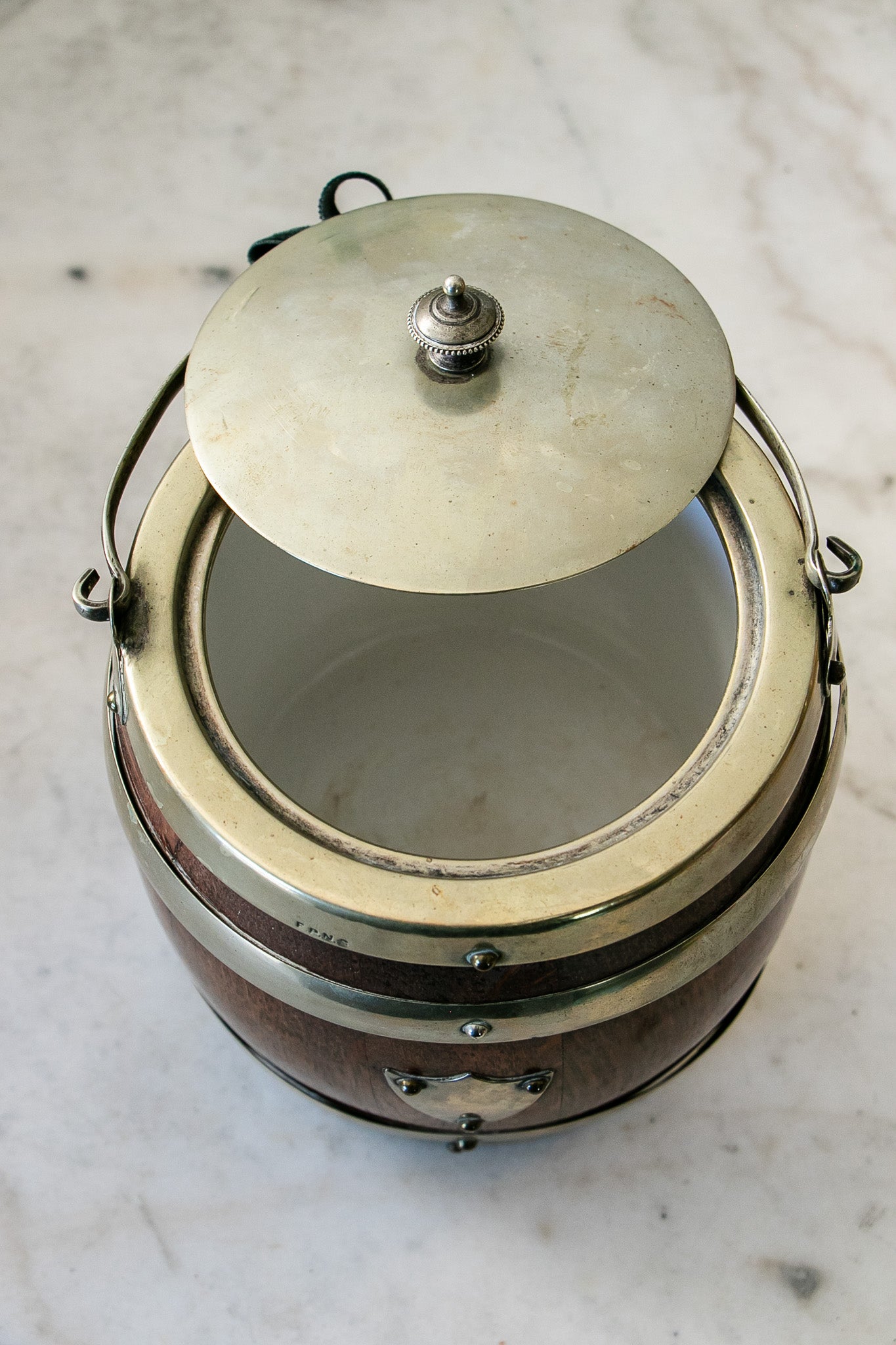 Antique English Oak Biscuit Barrel