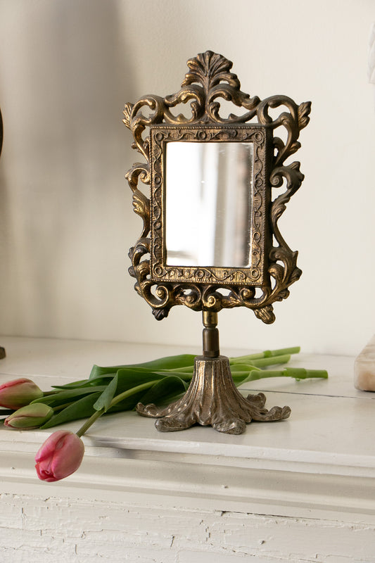 Antique Rococo revival Tabletop Mirror