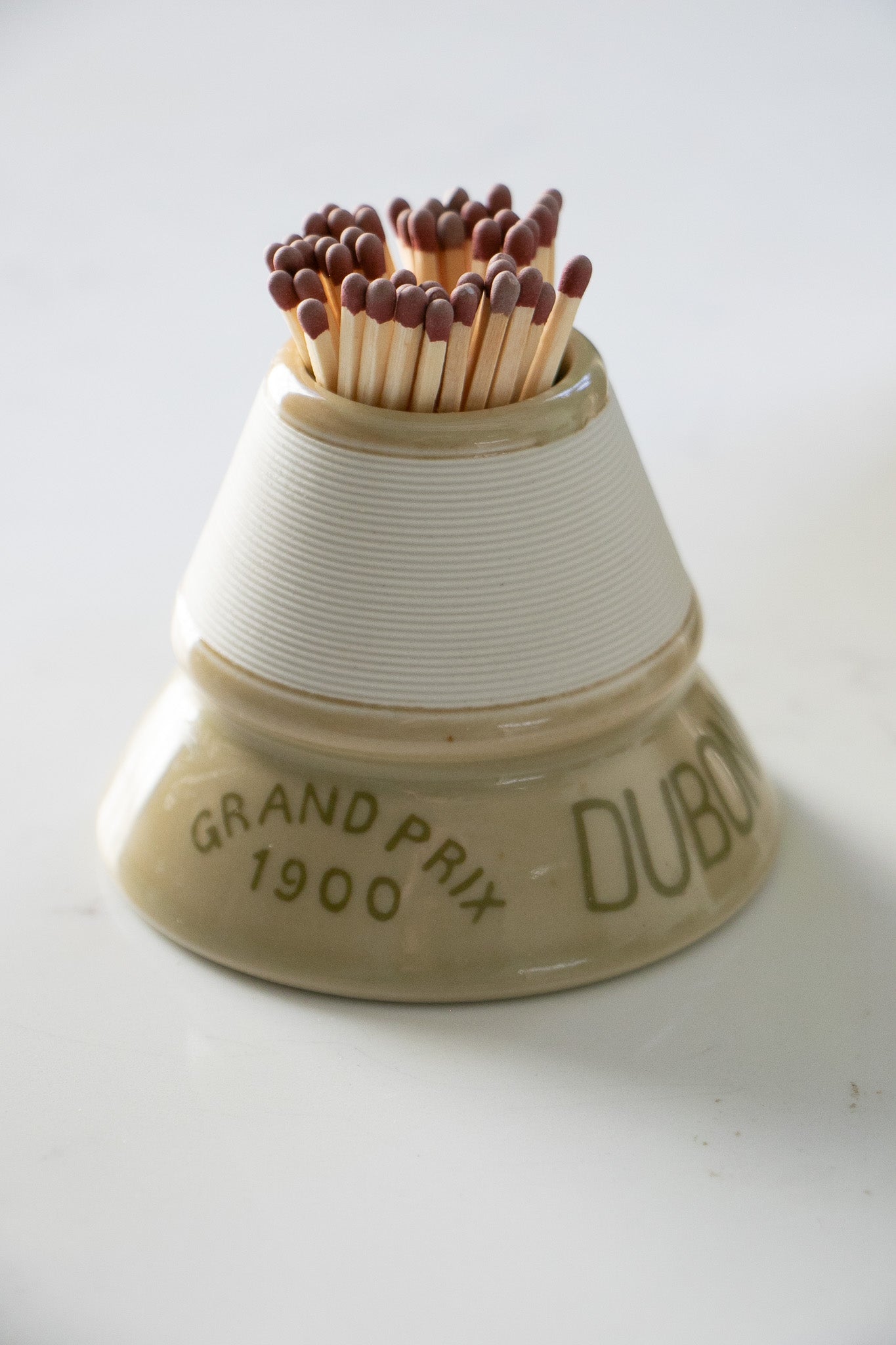 Antique French Grand Prix 1900 Ceramic Match Stricker