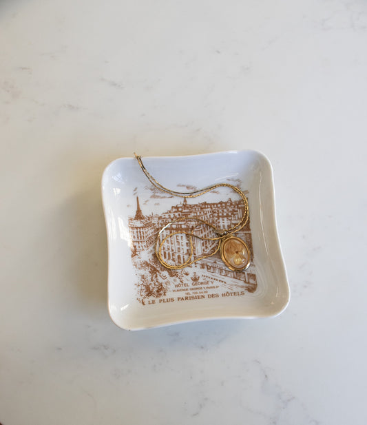 Vintage French Porcelain Trinket Dish/ Ash Tray