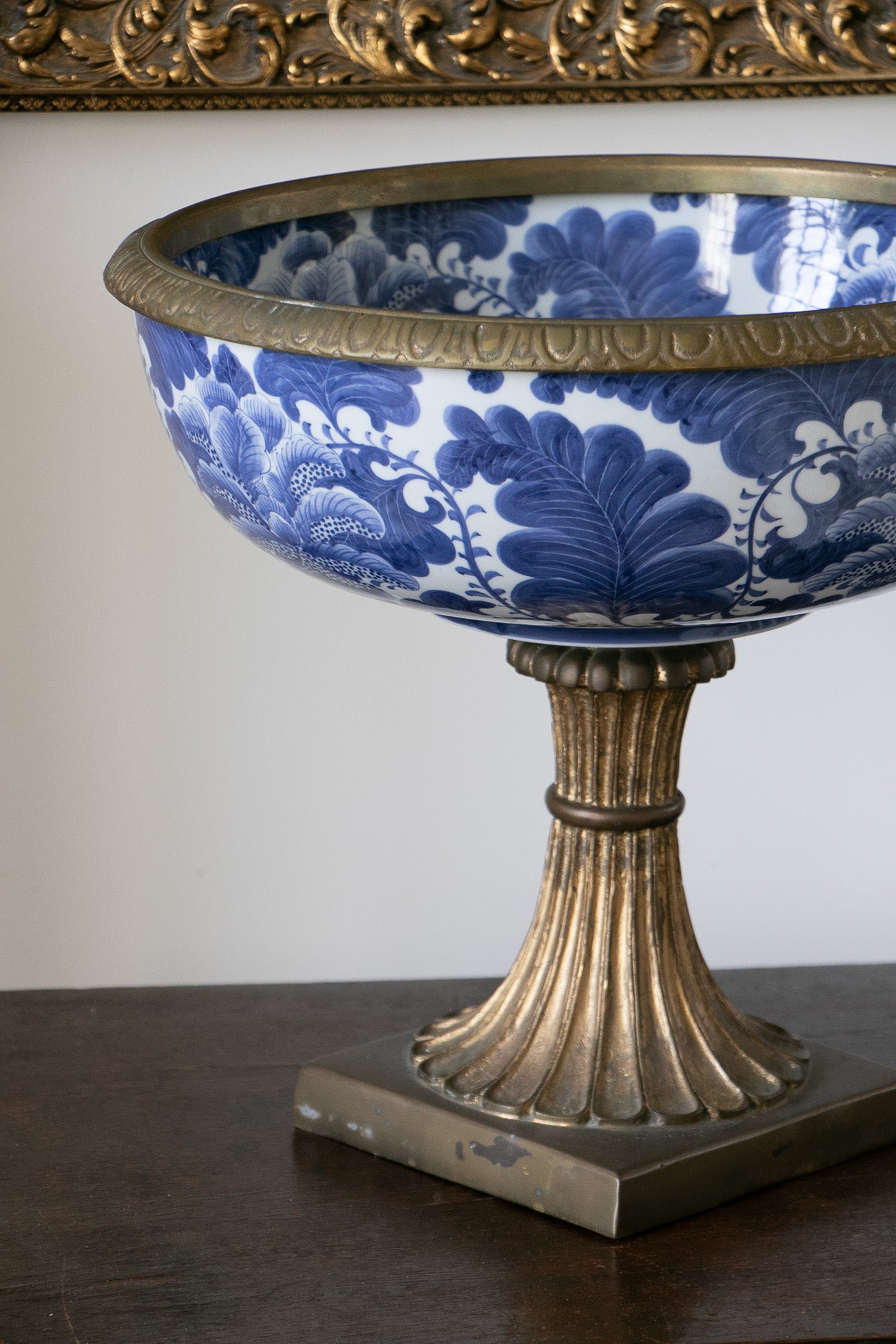 Vintage Blue and White Chinoiserie Compote