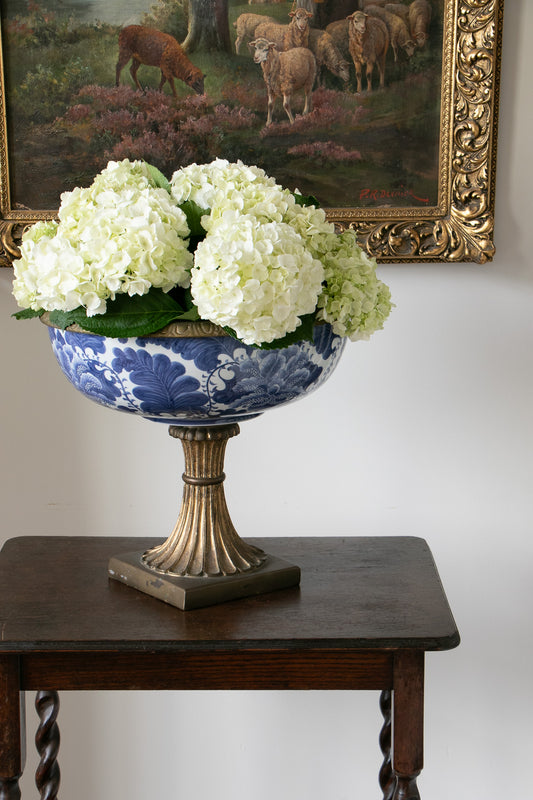 Vintage Blue and White Chinoiserie Compote