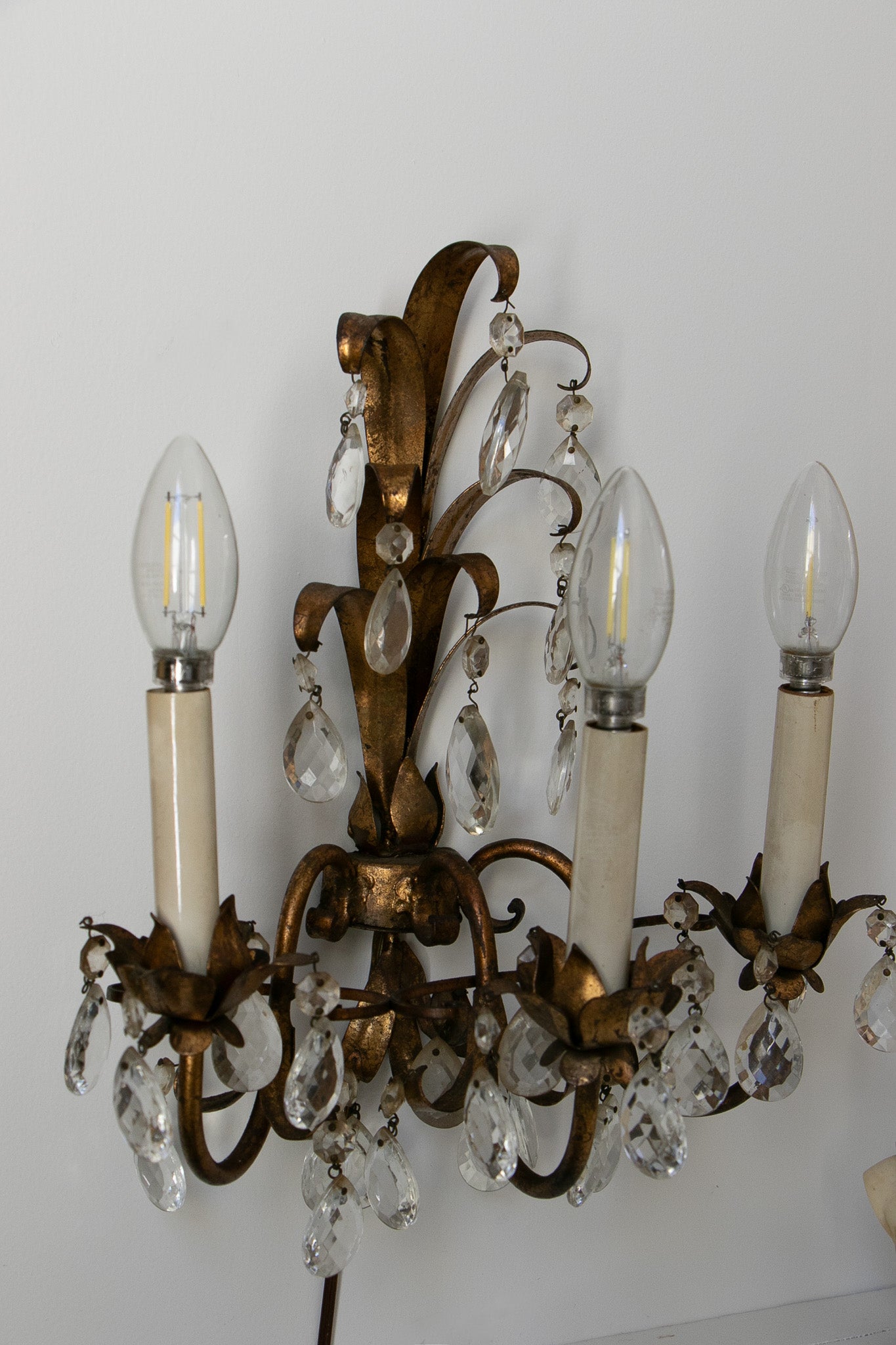 Vintage Pair of Rococo Style Wall Sconces