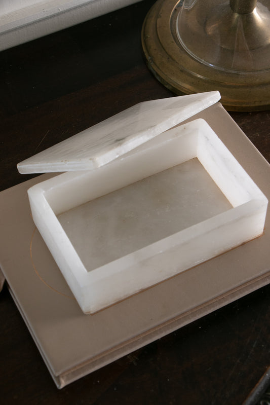 Vintage Alabaster Trinket Box